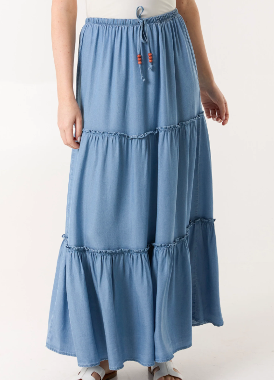 Tiana tiered midi skirt