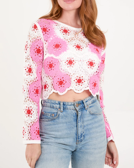 Margot Flower Crochet Top